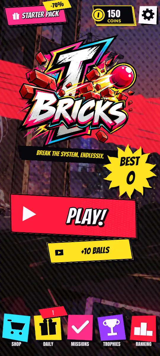 Inkomic Bricks screenshot: Home