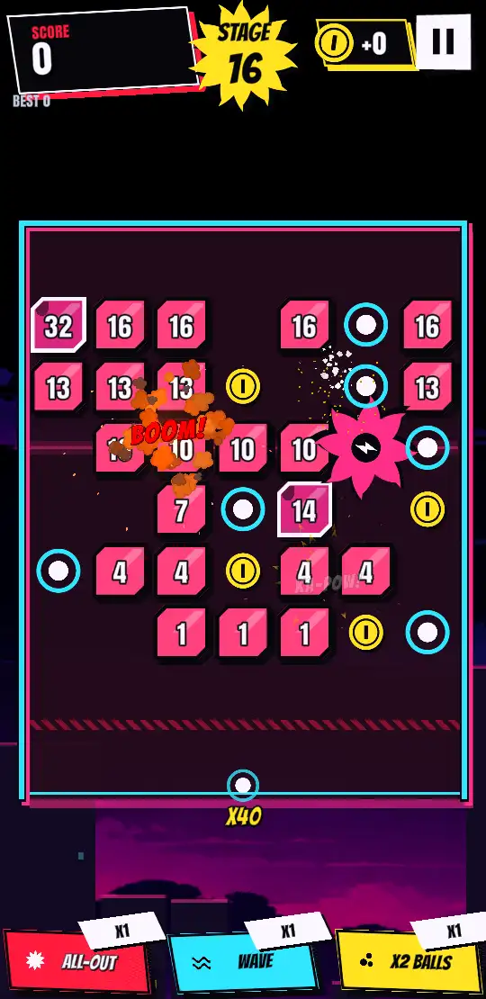 Inkomic Bricks screenshot: Combos & effects